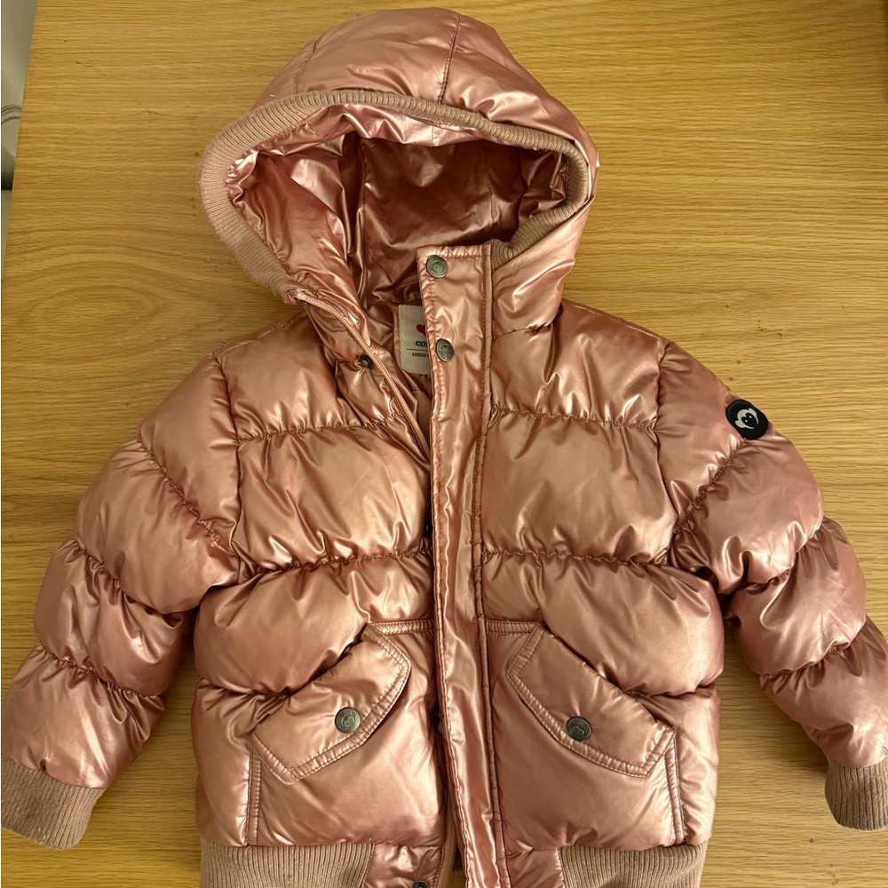 Appaman Metallic Rose Puffer Down Jacket - size 4T - lightly used